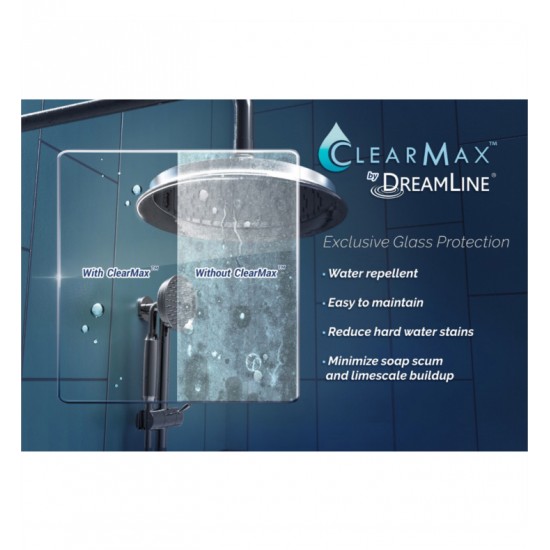 DreamLine SHEN-2423363 Unidoor Plus W 59" x D 30 3/8" to 40 3/8" x H 72" Hinged Shower Enclosure