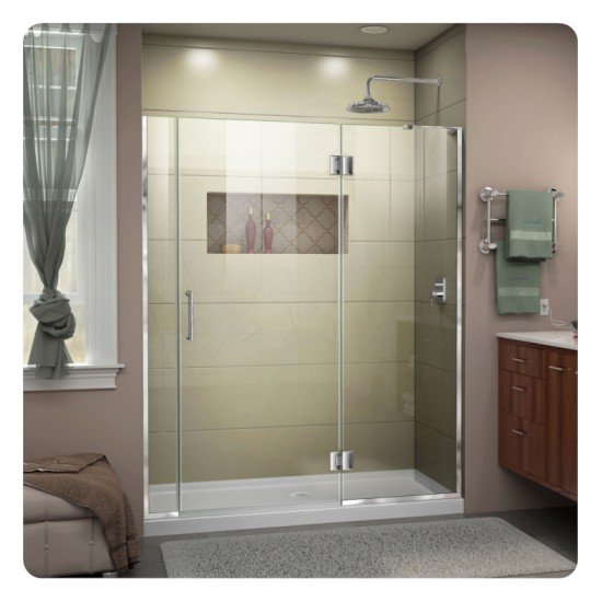 DreamLine D306572 Unidoor-X W 53 1/2" to 61" x H 72" Hinged Shower Door
