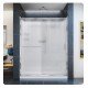 DreamLine DL-61 Infinity-Z Frameless Sliding Shower Door, Single Threshold Shower Base and QWALL-5 Shower Backwall Kit