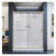 DreamLine DL-61 Infinity-Z Frameless Sliding Shower Door, Single Threshold Shower Base and QWALL-5 Shower Backwall Kit