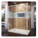 DreamLine DL-67-01 Flex 48" to 60" Semi-Frameless Pivot Shower Enclosure with Acrylic Base Kit