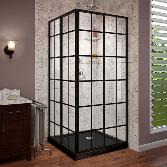 DreamLine DL-6789-09 French Corner Shower Enclosure and Shower Base Kit 36 in. W x 36 in. D x 74.75 in. H