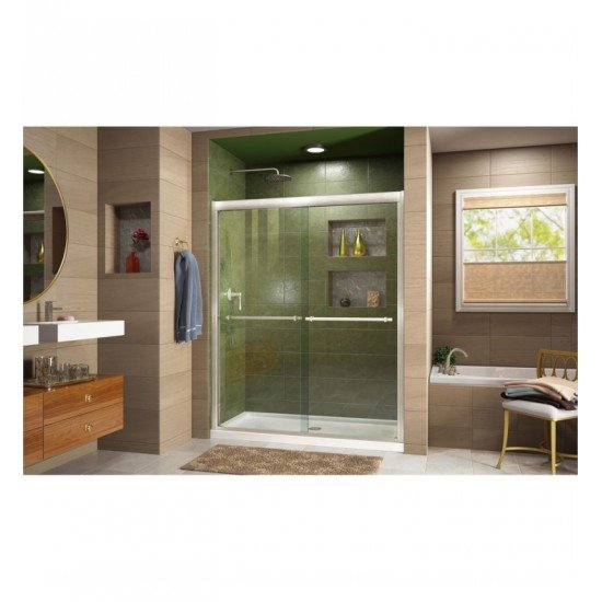 DreamLine DL-695 Duet Frameless Bypass Sliding Shower Door and Single Threshold Shower Base