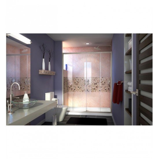 DreamLine DL-696 Visions Frameless Sliding Shower Door and Single Threshold Shower Base