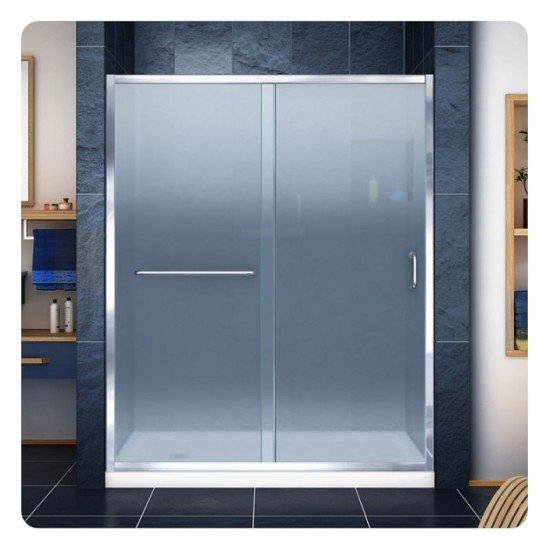 DreamLine DL-697 Infinity-Z Frameless Sliding Shower Door and Single Threshold Shower Base