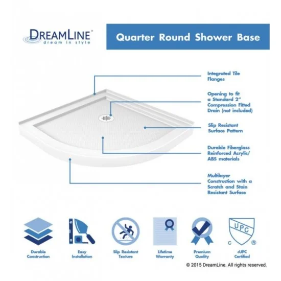 DreamLine DLT-7030 SlimLine 33 to 38 Corner Drain