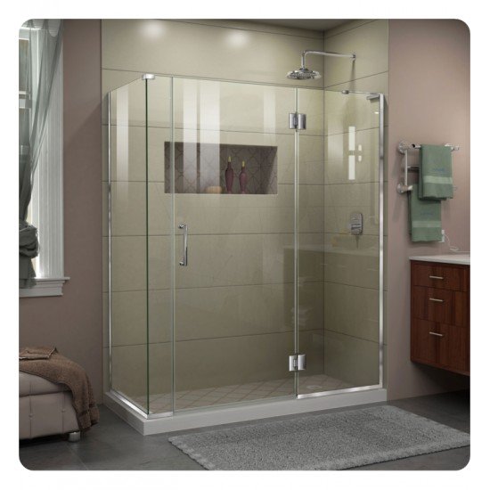 DreamLine E32- Unidoor-X W 57 1/2" to 59 1/2" x D 30 3/8" to 34 3/8" x H 72" Hinged Shower Enclosure
