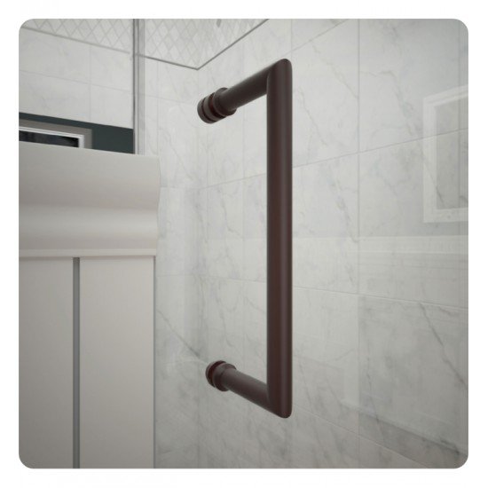 DreamLine SHEN-2-HFR Unidoor Plus W 45 1/2" to 52 1/2" x D 30 3/8" to 34 3/8" x H 72" Hinged Shower Enclosure, Half Frosted Glass Door