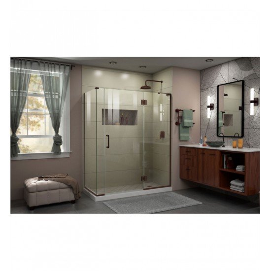 DreamLine E1-0 Unidoor-X W 57 1/2" to 58 1/2" x D 30 3/8" to 34 3/8" x H 72" Hinged Shower Enclosure