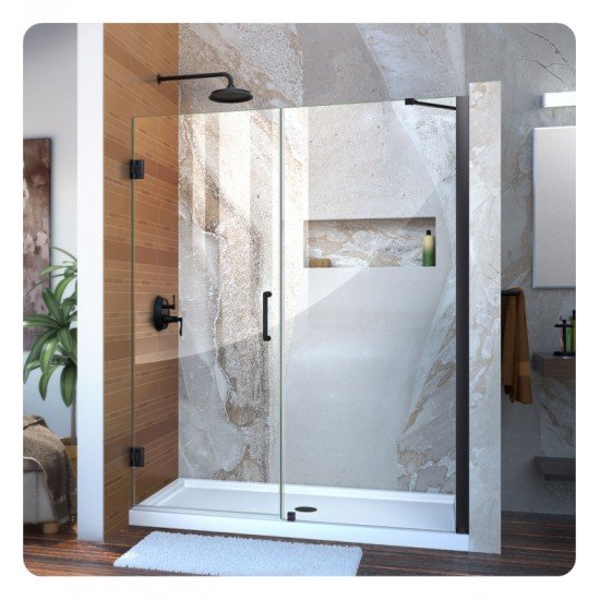 DreamLine SHDR-20- Unidoor W 53" to 61" Frameless Hinged Shower Door