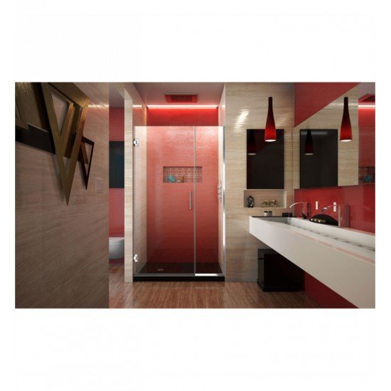 DreamLine SHDR-2407210 Unidoor Plus W 37" to 44 1/2" x H 72" Hinged Shower Door with Clear Glass