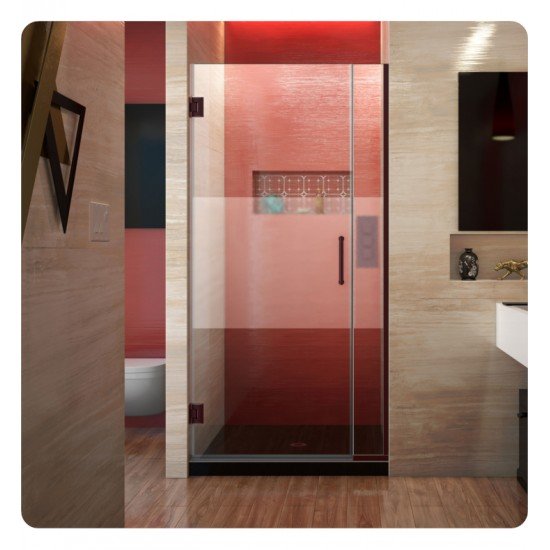 DreamLine SHDR-2407210 Unidoor Plus W 29" to 36 1/2" x H 72" Hinged Shower Door with Clear Glass