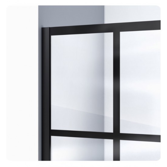 DreamLine SHDR-2458720-89 Unidoor Toulon 58 1/2" Fully Frameless Hinged Shower Door in Satin Black