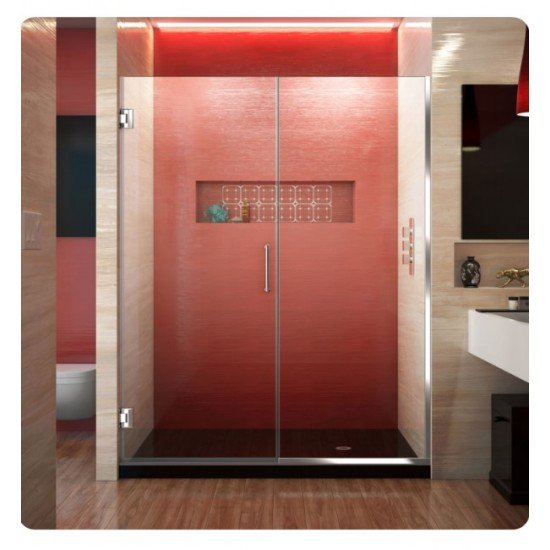DreamLine SHDR-247210 Unidoor Plus W 45" to 52 1/2" x H 72" Hinged Shower Door with Clear Glass