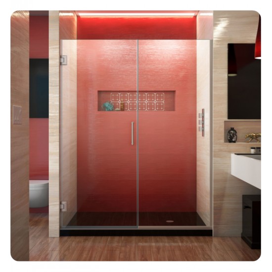 DreamLine SHDR-24210 Unidoor Plus W 45 1/2" to 53" x H 72" Hinged Shower Door with Clear Glass