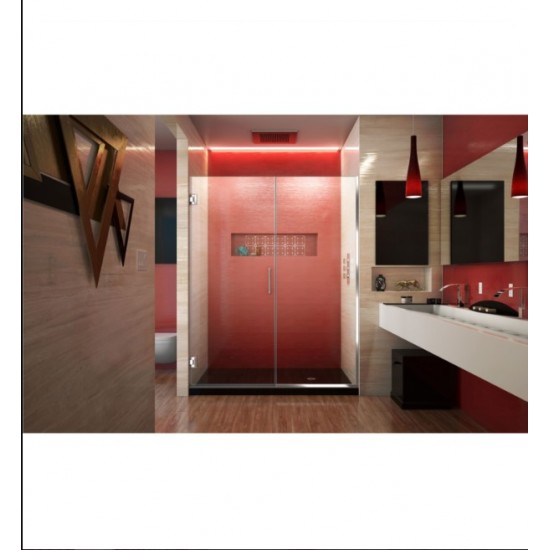 DreamLine SHDR-247210 Unidoor Plus W 45" to 52 1/2" x H 72" Hinged Shower Door with Clear Glass