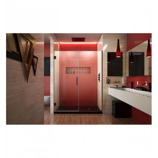 DreamLine SHDR-257210 Unidoor Plus W 53 1/2" to 61" x H 72" Hinged Shower Door with Clear Glass