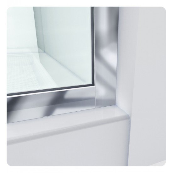 DreamLine SHDR-323 Linea Frameless Shower Door. Two Attached Glass Panels.