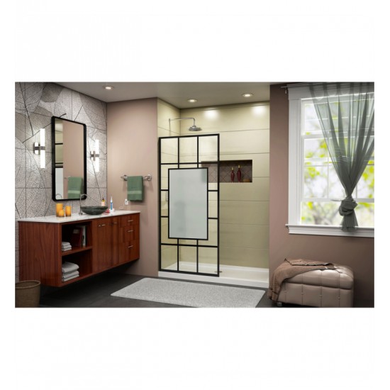 DreamLine SHDR-3234721-86 French Linea Avignon Frameless Shower Door 34 in. x 72 in. Open Entry Design. Satin Black Finish