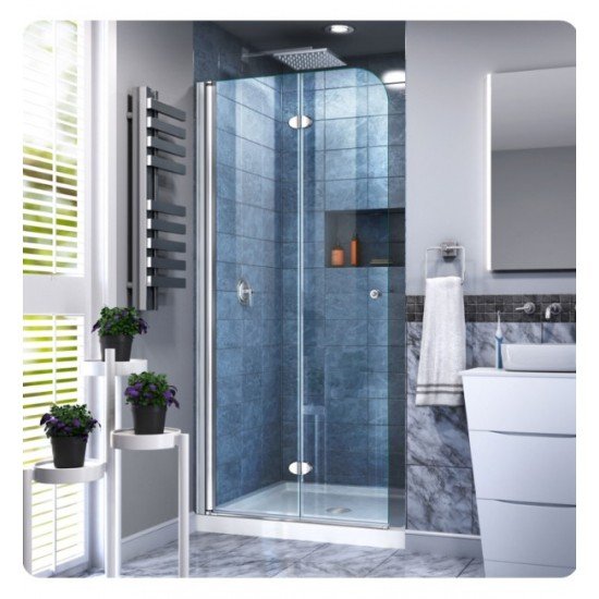 DreamLine SHDR-3630720-01 Aqua Fold 29.5 in. W x 72 in. H Clear Glass Shower Door