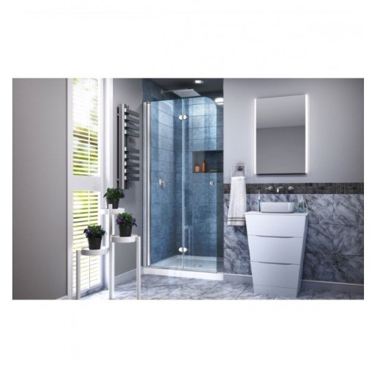 DreamLine SHDR-3634720-01 Aqua Fold 33.5 in. W x 72 in. H Clear Glass Shower Door