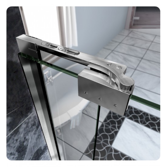 DreamLine SHDR-4268-01 Allure 60 to 67 in. Frameless Pivot Shower Door, Clear Glass Door