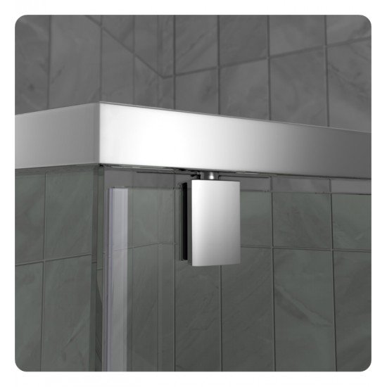 DreamLine DL-603-22 Prism Frameless Pivot Shower Enclosure and Shower Base in Biscuit