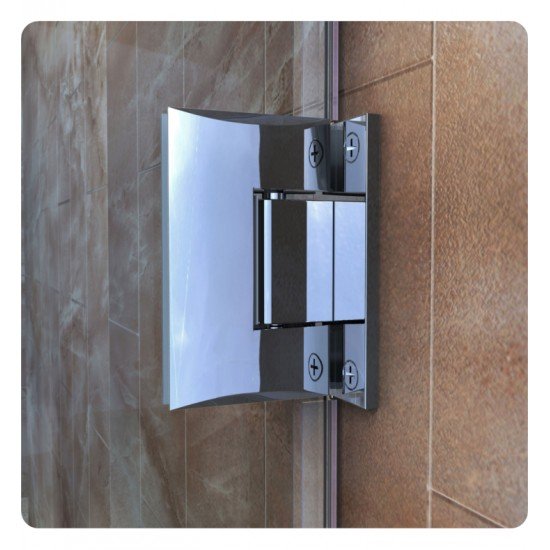 DreamLine SHEN-24 Unidoor Plus W 45" to 52" x D 30 3/8" to 34 3/8" x H 72" Hinged Shower Enclosure with Clear Glass