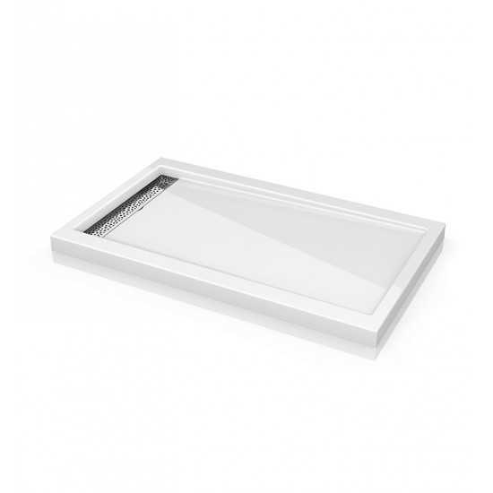 Fleurco ABE Quad Reversible Acrylic Shower Base with Side Drain Position & Linear Drain Cover