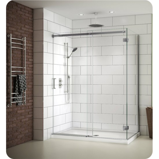 Fleurco NAW48 Nova Apollo 2-Sided In-Line 48 Sliding Door and Fixed Panel with Return Panel (Closes against wall)