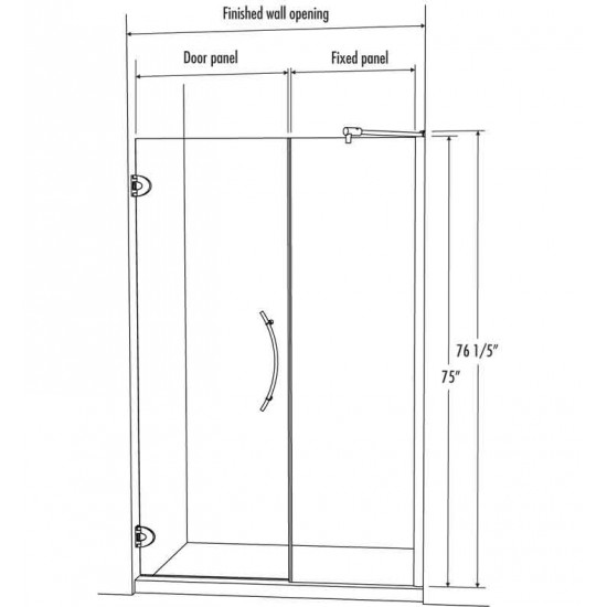 Fleurco PXKP Platinum Kara Shower Door and Panel with Support Bar System