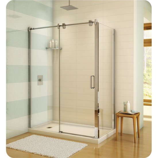Fleurco LGR60 Luxe Glide 57" In-Line Sliding Shower Door and Fixed Panel with Return Panel