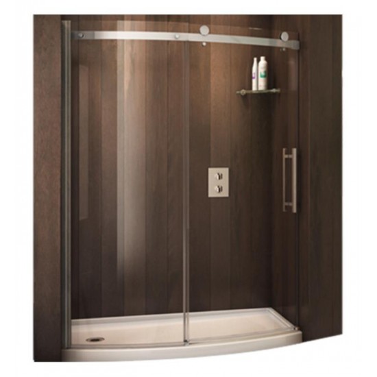 Fleurco NOVBF4832-40 Novara Bowfront 45 5/8" - 46 1/8" Sliding Curved Glass Door and Fixed Panel