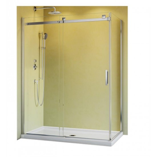 Fleurco NSR248-40 Skyline 46" - 48" Frameless 2 Sided Sliding Door with Fixed and Return Panel