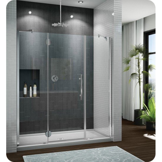 Fleurco PXTP Platinum In Line Door and 2 Panels with Glass to Glass Hinges and Pivot Support Bar