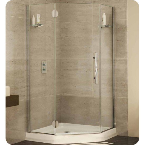 Fleurco PGNA Platinum Neo Angle Single Shower Door with Glass to Glass Hinges and Glass Shelf Support