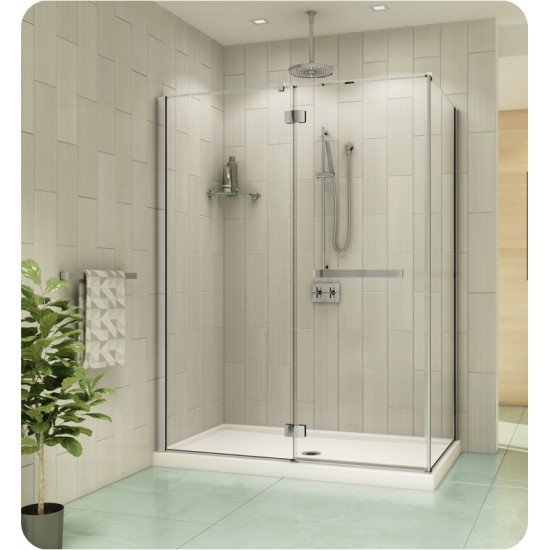 Fleurco PJR4736 Platinum Pura 2 Sided 48 Door and Fixed Panel with Return Panel and Glass to Glass Hinges