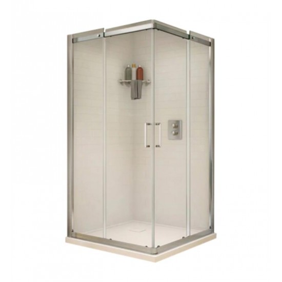 Fleurco STC4236-40 Apollo Square 33" - 39 1/4" Semi-Frameless In-Line Corner Entry Sliding Door