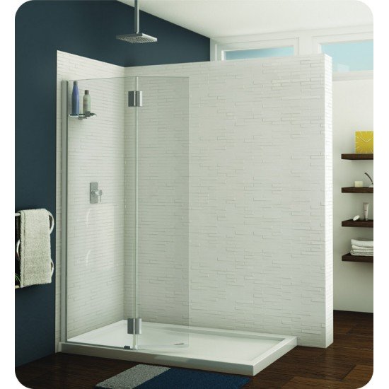 Fleurco VWXSS24 Evolution Monaco Square Top Shower Shield with Fixed Panel and Support Bar System