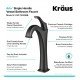 Kraus C-GV-100-12MM-1200 Elavo 16 1/2" Round Clear Bathroom Vessel Sink with Arlo Vessel Faucet and Pop-Up Drain