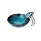 Kraus C-GV-399-19MM-10 Nature 17" Ladon Glass Round Single Bowl Vessel Bathroom Sink with Waterfall Faucet