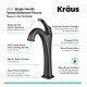 Kraus C-GV-399-19MM-1200 Elavo 17" Round Multi-colored Bathroom Vessel Sink with Arlo Vessel Faucet and Pop-Up Drain