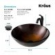 Kraus C-GV-580-12MM-1200 Elavo 16 1/2" Round Copper Bathroom Vessel Sink with Arlo Vessel Faucet and Pop-Up Drain