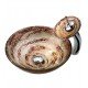 Kraus C-GV-651-12MM-10 Copper 17" Ares Glass Round Single Bowl Vessel Sink with Waterfall Faucet