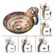 Kraus C-GV-651-12MM-10 Copper 17" Ares Glass Round Single Bowl Vessel Sink with Waterfall Faucet