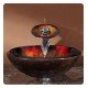 Kraus C-GV-680-19MM-10 Copper 17" Mercury Glass Round Single Bowl Vessel Sink with Waterfall Faucet