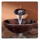 Kraus C-GV-684-12MM-10 Copper 17" Pluto Glass Round Single Bowl Vessel Sink with Waterfall Faucet