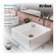 Kraus C-KCV-120-1200 Elavo 15" Square White Bathroom Vessel Sink with Arlo Vessel Faucet and Pop-up Drain