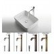 Kraus C-KCV-121-1007 White Ceramic 18 3/4" Rectangular Single Bowl Vessel Bathroom Sink with Ramus Faucet