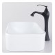 Kraus C-KCV-122-15000ORB White Ceramic 19 1/4" Rectangular Single Bowl Vessel Bathroom Sink with Ventus Faucet